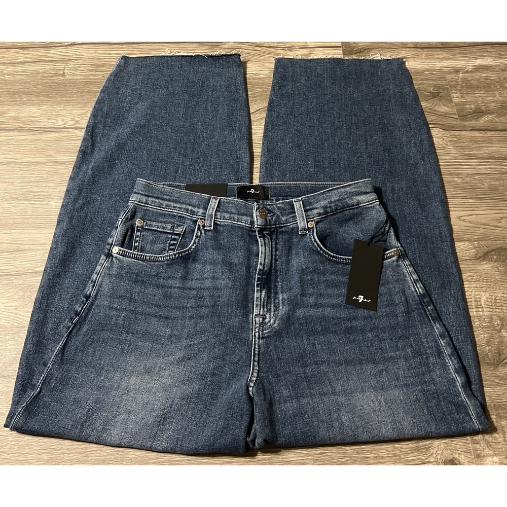 7 For All Mankind NWT Bonnie Curvilinear Barrel Leg High Rise Jean SZ 29 (30x30) - Picture 3 of 13